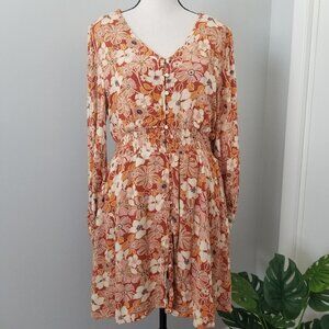 Hayden rust floral mini dress M